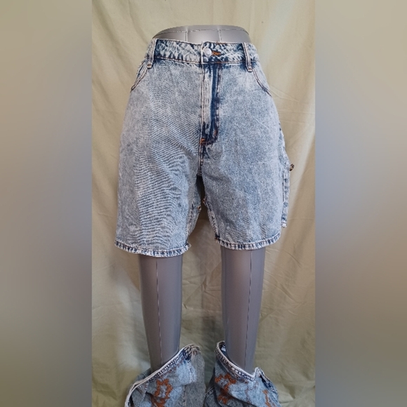 A Fashion Nova Embroider Lets Ride Western Boot Convertable Straight Leg Jeans - Picture 10 of 16